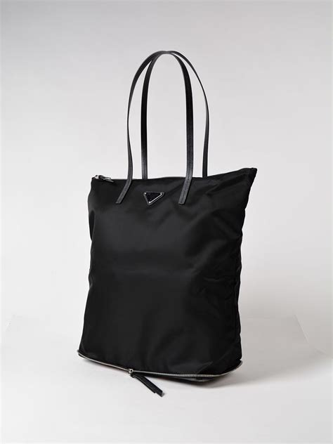 prada denim logo tote|Prada nylon shopper tote.